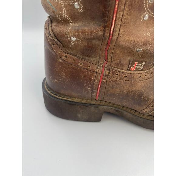 Justin Gypsy Gemma Cowgirl Western Brown Boots Stitching 8 - Picture 5 of 12